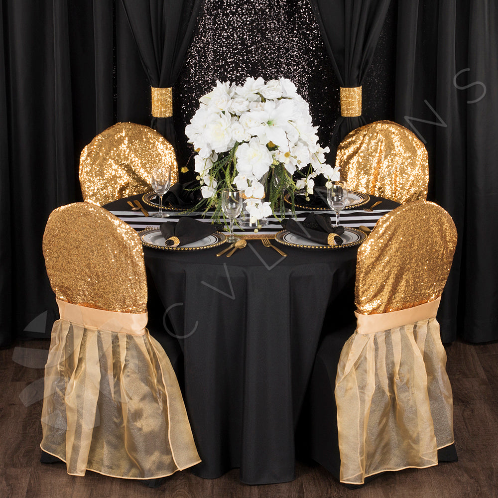 Premium Polyester 120" Round Tablecloth - Black