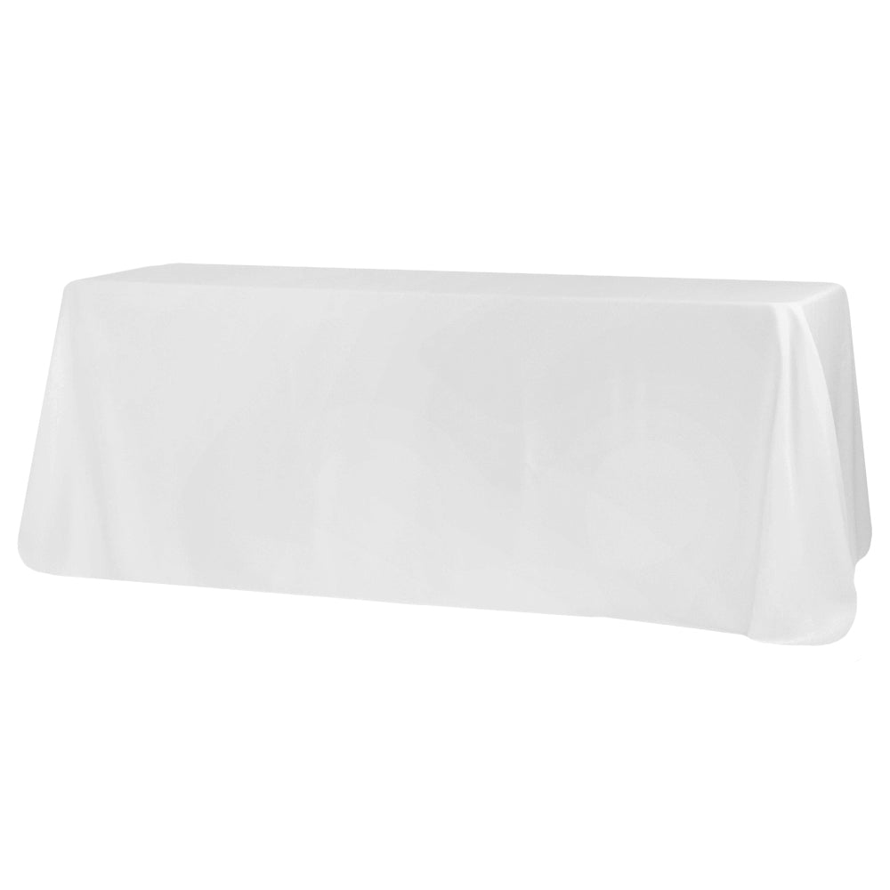 Economy Polyester Tablecloth 90"x132" Oblong Rectangular - White
