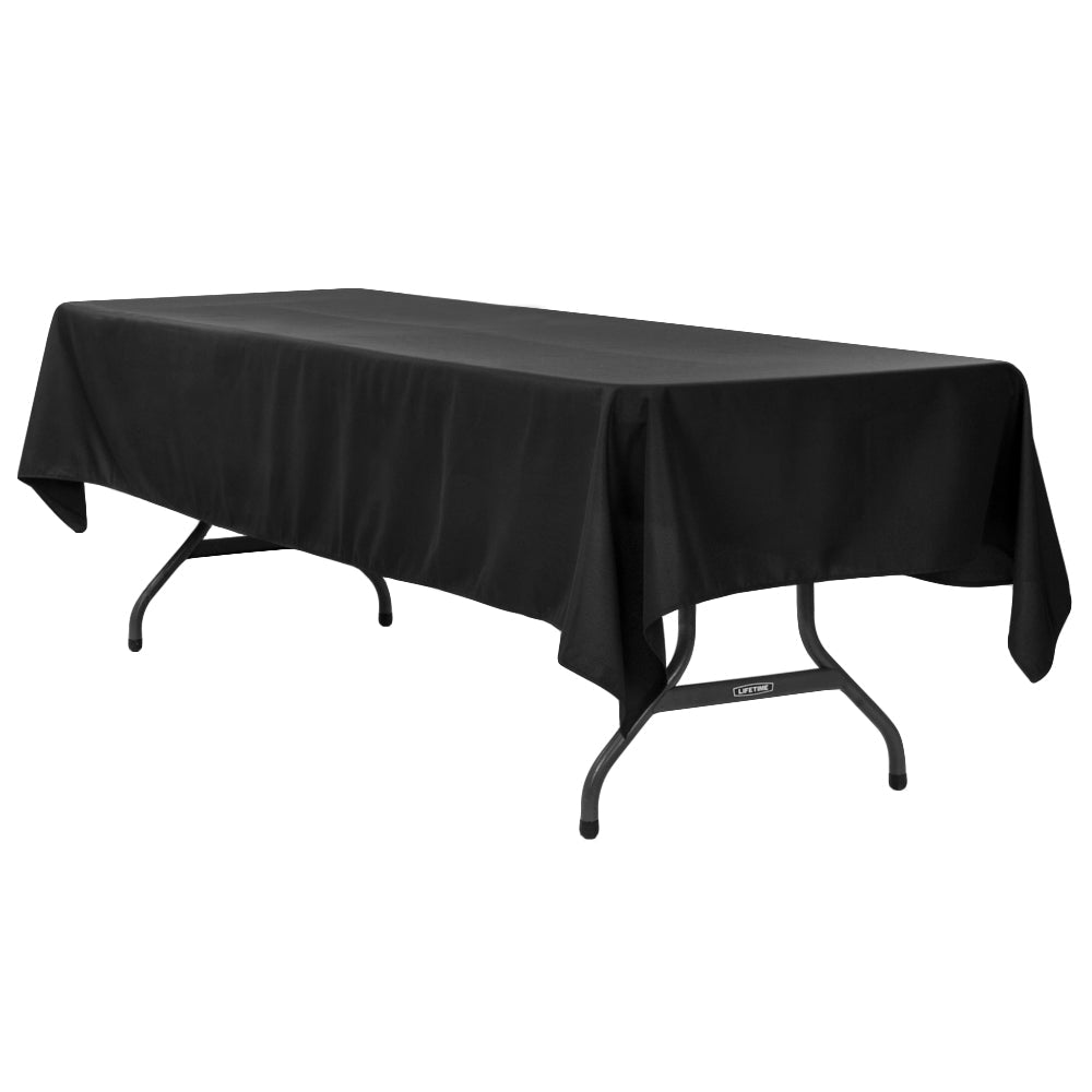60"x120" Rectangular Premium Polyester Tablecloth - Black