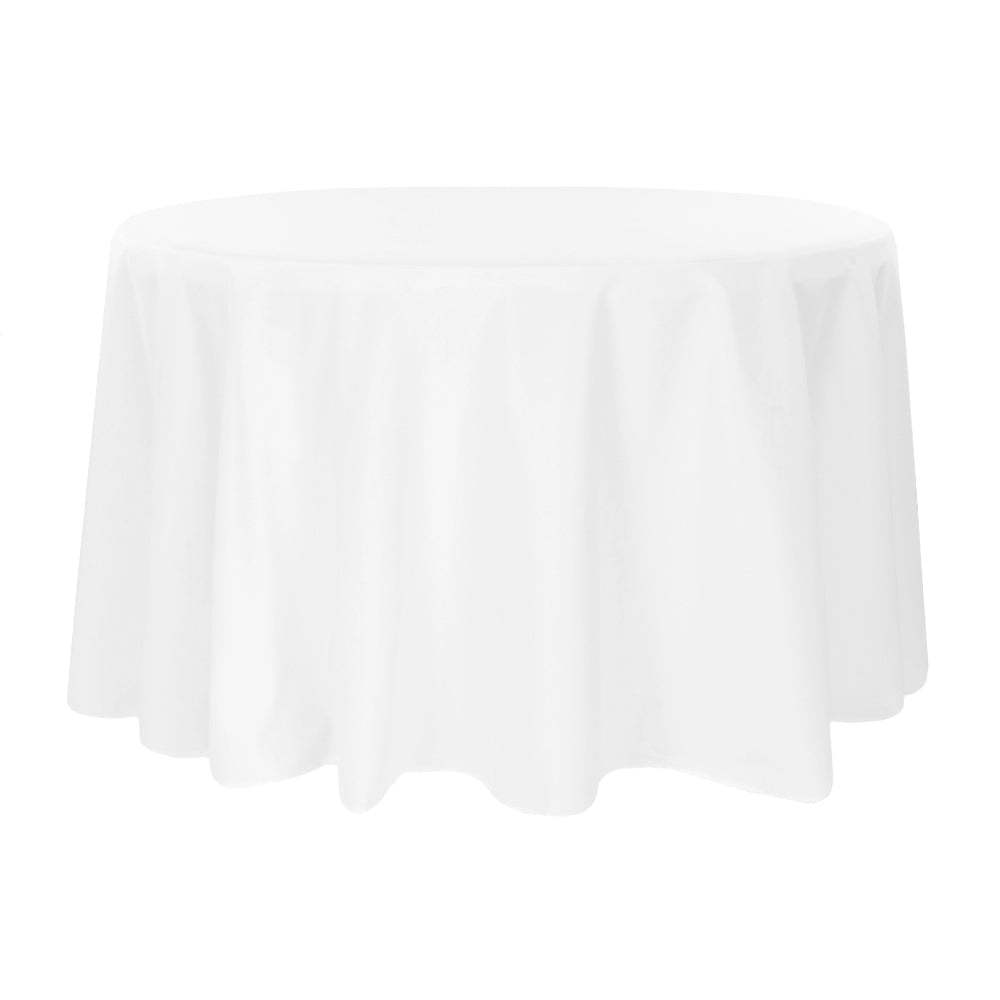 Premium Polyester 108" Round Tablecloth - White