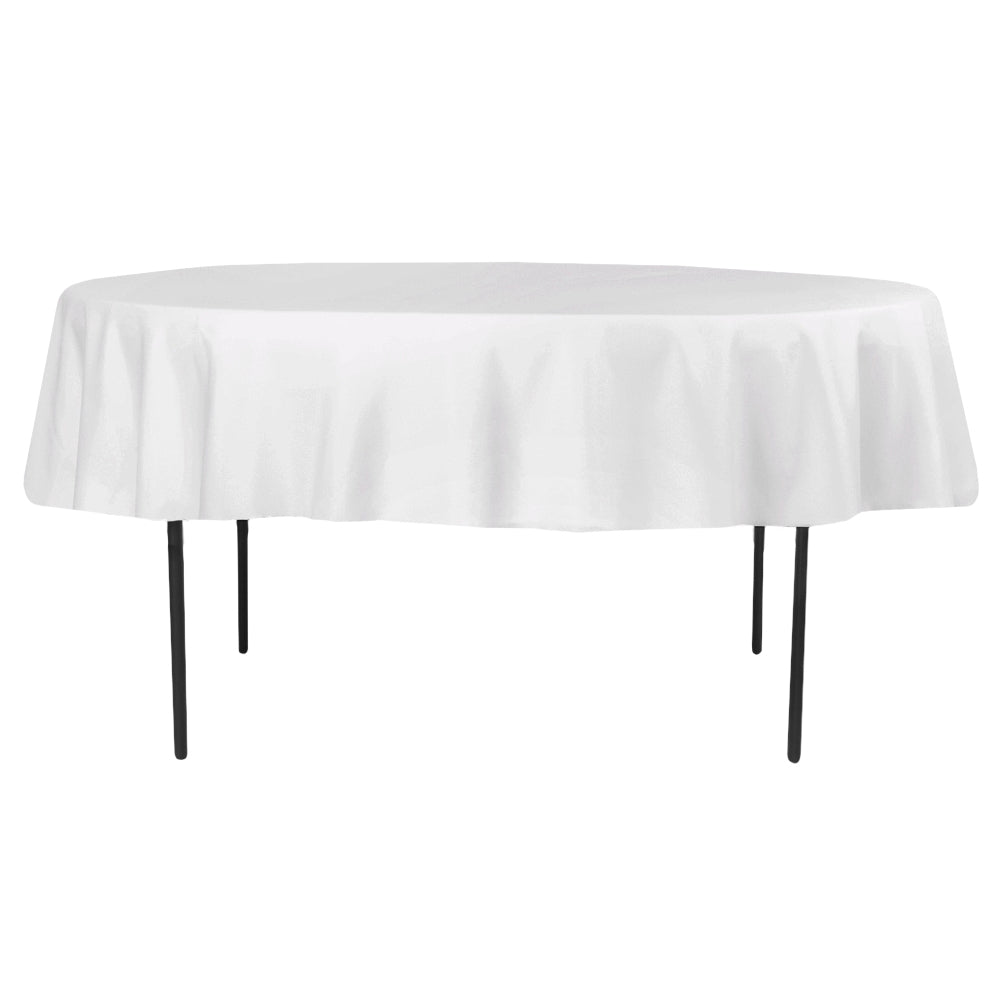 Premium Polyester 90" Round Tablecloth - White