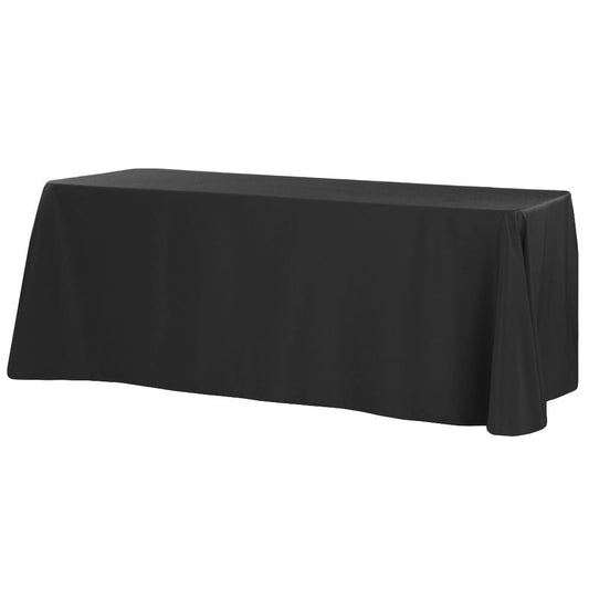 90"x132" Rectangular Oblong Premium Polyester Tablecloth - Black