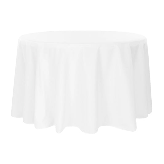 Premium Polyester 108" Round Tablecloth - White