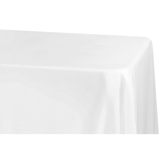 90"x132" Rectangular Oblong Premium Polyester Tablecloth - White
