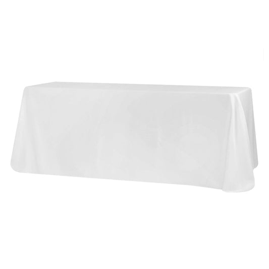 90"x156" Rectangular Oblong Premium Polyester Tablecloth - White