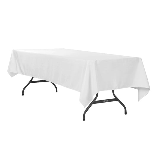 60"x120" Rectangular Premium Polyester Tablecloth - White