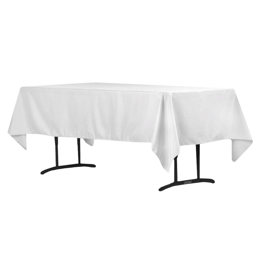 60"x102" Rectangular Premium Polyester Tablecloth - White