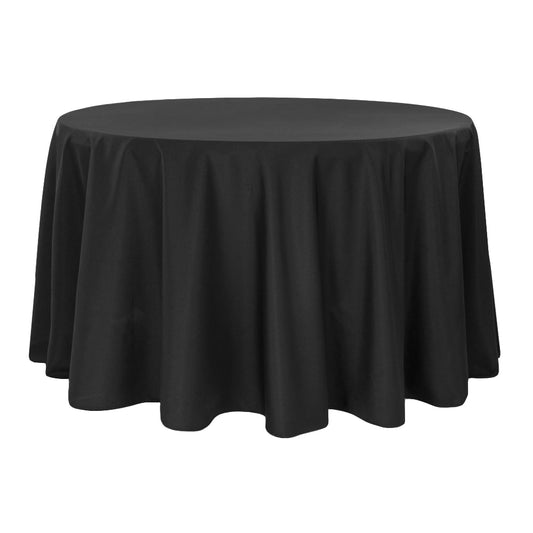 Premium Polyester 120" Round Tablecloth - Black