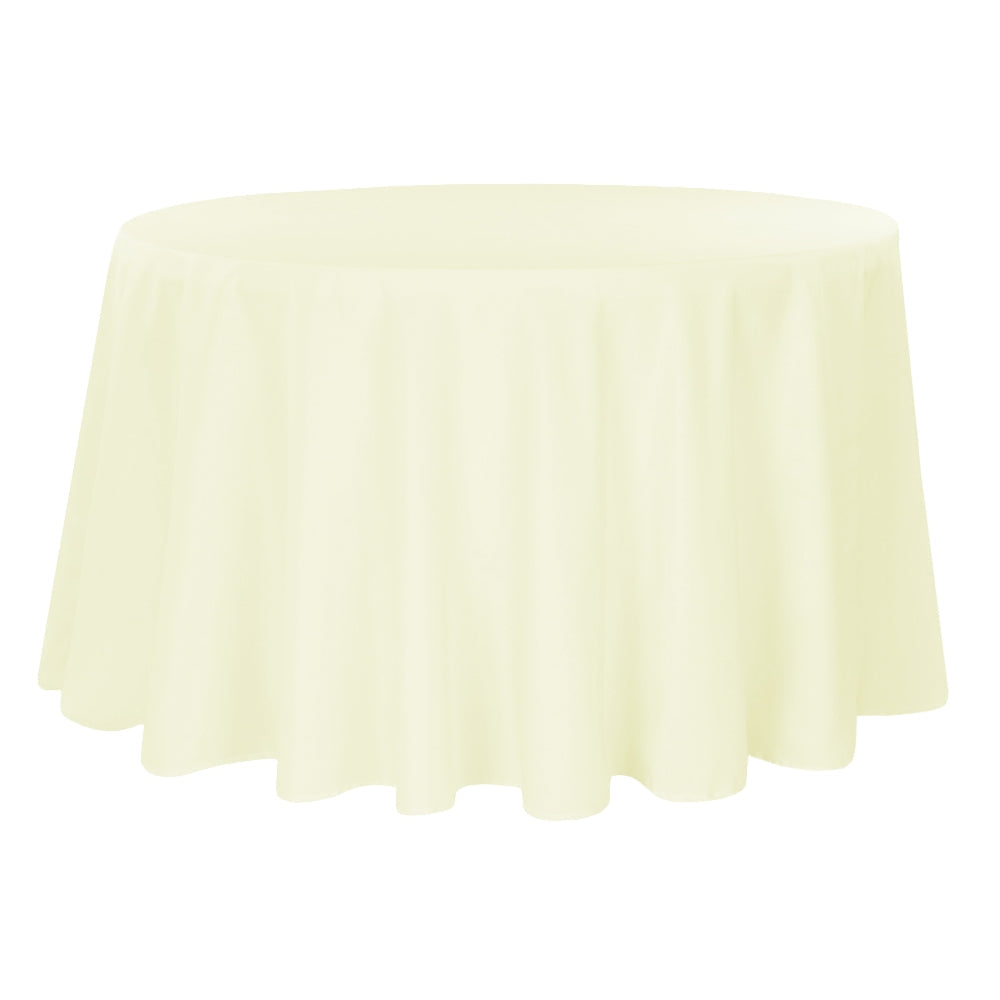 Premium Polyester 120" Round Tablecloth - Ivory