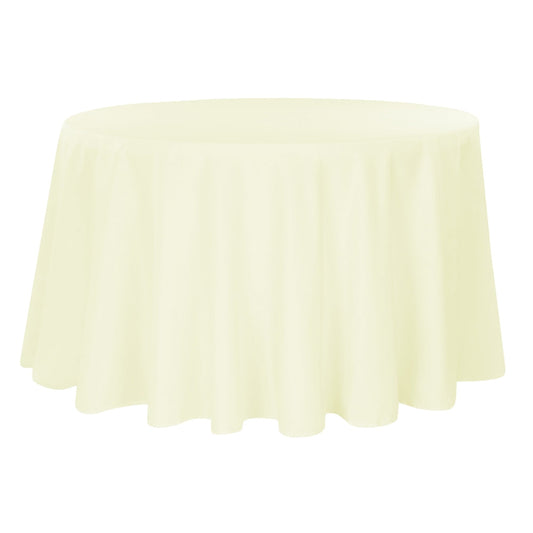 Premium Polyester 120" Round Tablecloth - Ivory