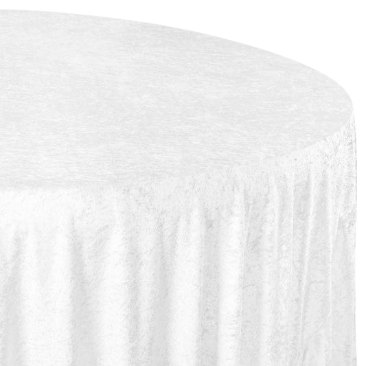 Velvet 120" Round Tablecloth - White